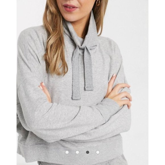 (Sold) Free People Lara Drawstring Pullover Grey - Picture 2 of 8